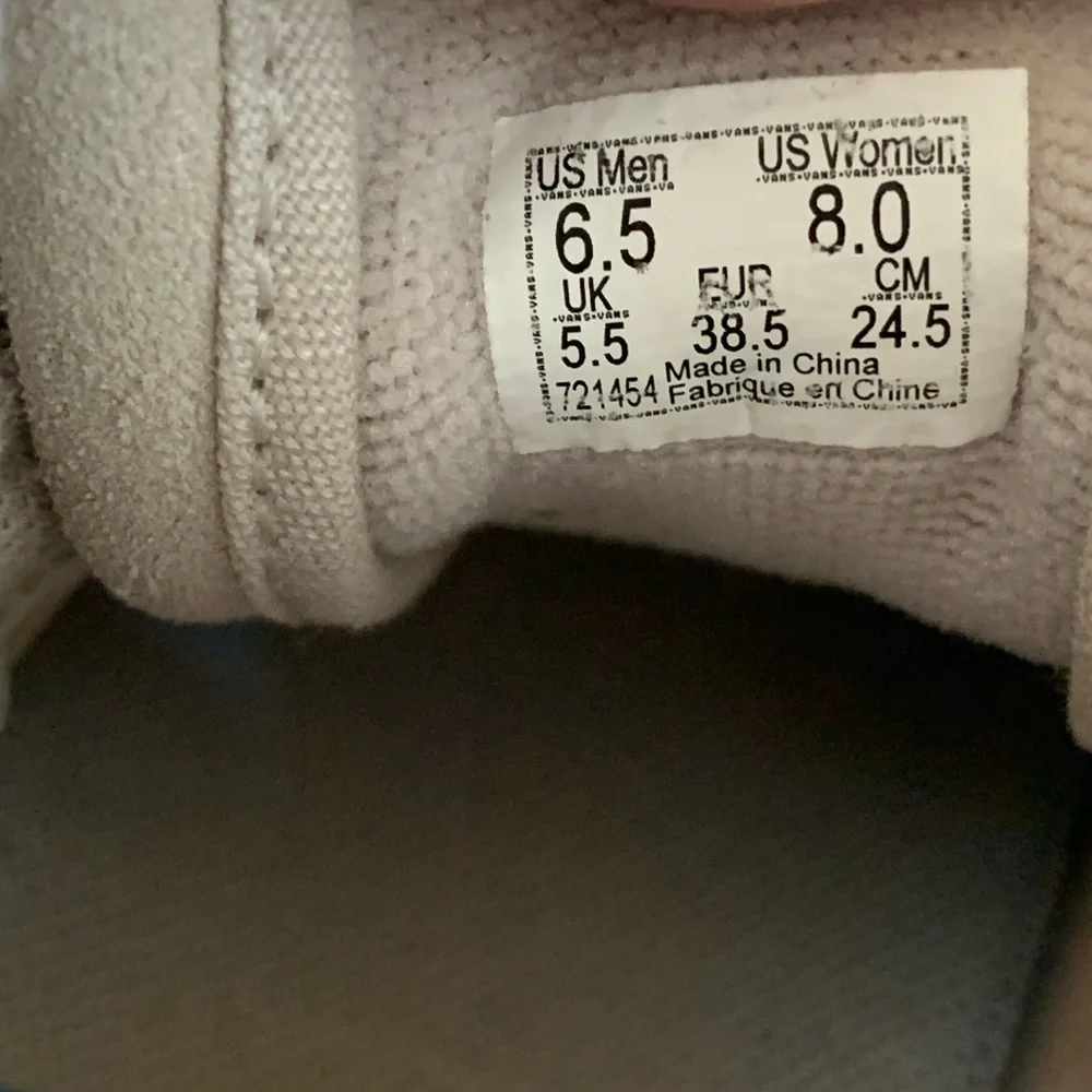 VANS Beige Sentry Sk8-Hi WC High Top Unisex Lugged Soles Sneakers 6.5M 8W - Picture 7 of 9
